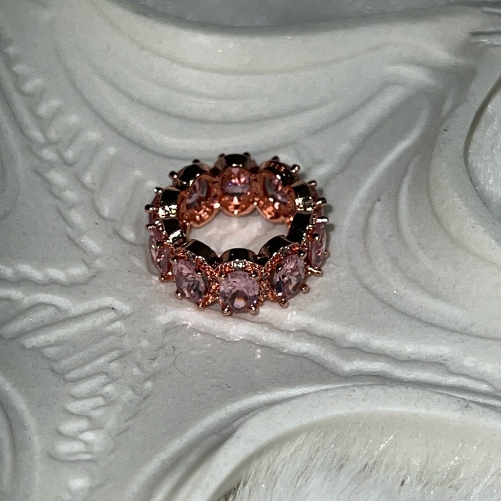 Eternity Rose Gold Pink Zirconias Ring